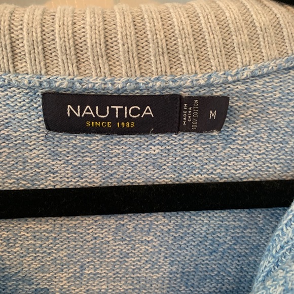 Nautica baby blue button up collared sweater - Picture 5 of 12